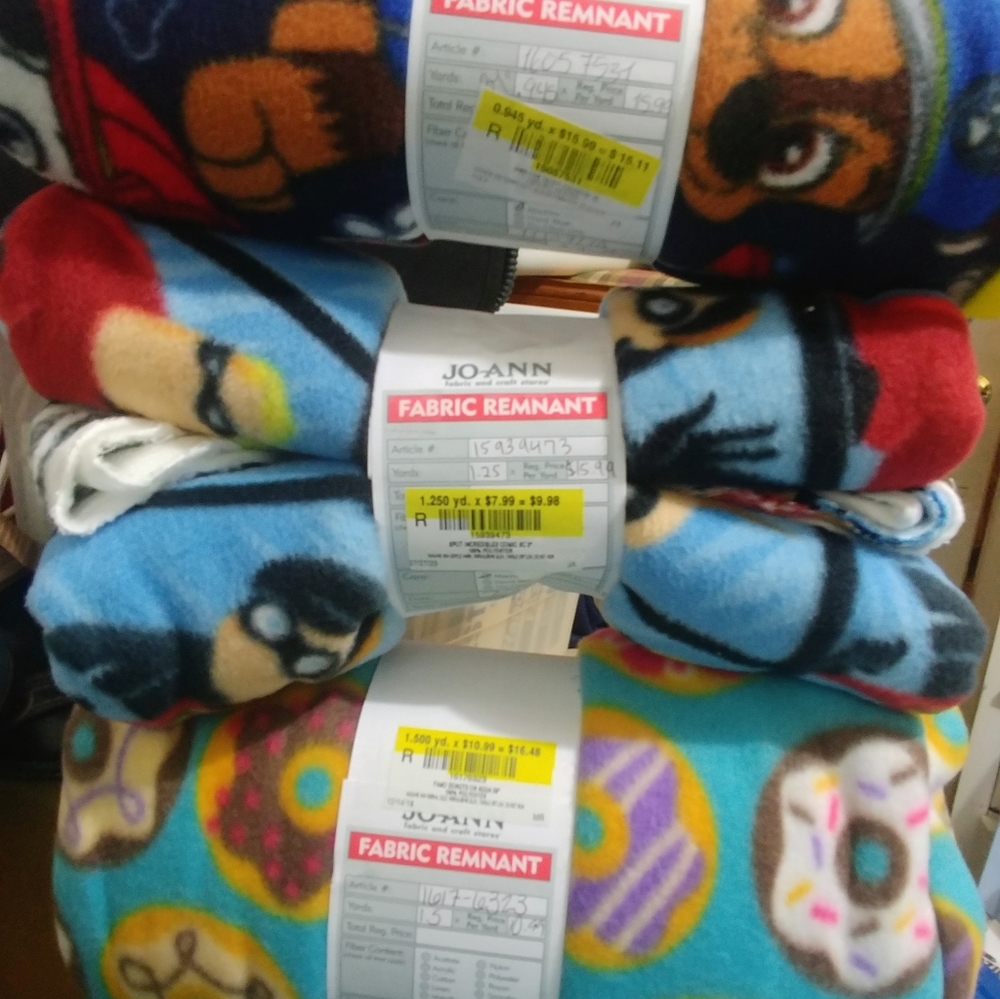 💛❤💙(3) Fleece Fabric Bundle Lot💛❤💙